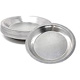 Pie Plate Aluminum Metal 8 Inch Pan - Set of 10
