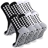 ZXOLDZX 2/4/6 Pairs Men's Soccer Socks Grip Pads Non Slip Football Baseball Soccer Socks for Men Women