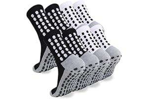 ZXOLDZX 2/4/6 Pairs Men's Soccer Socks Grip Pads Non Slip Football Baseball Soccer Socks for Men Women
