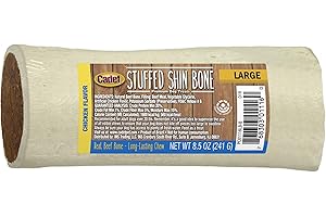 Cadet Stuffed Shin Bone - Highly Digestible, High Protein, Long-Lasting Dog Chew Bone for Aggressive Chewers, Supports Dental Health, - Chicken Flavor, Large (1 Count)