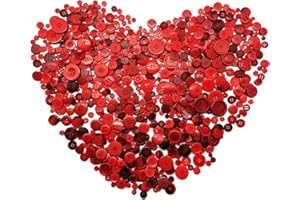 Alfykym 600-700Pcs Red Buttons for Crafts Bulk Red Craft Buttons Assorted Size for Sewing DIY Crafts Decoration