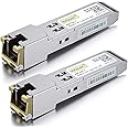 10Gtek 1.25G SFP-T, 1000BASE-T Copper SFP, SFP to RJ45 Module for Cisco GLC-T/SFP-GE-T, Meraki MA-SFP-1GB-TX, Ubiquiti UniFi UF-RJ45-1G, Supermicro, Fortinet, TP-Link TL-SM331T and More, Pack of 2