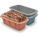 Baocuan 3 pack Silicone Bread Loaf Pans - Baking Mold For Baking Cakes,Brownies,Long loaf of bread Cheesecakes,Homemade Cakes