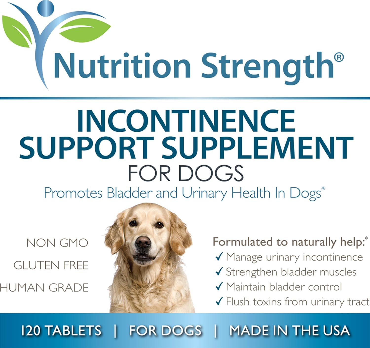 Amazon Com Nutrition Strength Dog Incontinence Support Supplement For Dog Bladder Health Organic Support For Dogs Leaking Urine Promotes Dog Bladder Control 120 Chewable Tablets Pet Supplies