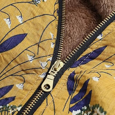 floral print hooded long sleeve pockets vintage coat