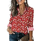HOTOUCH Button Down Shirts for Women Long Sleeve Blouse Dressy Casual Business Work Tops with Pocket