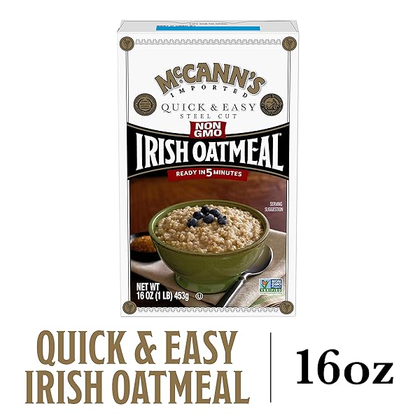 MCCANN’S IRISH OATMEAL, QUICK & EASY STEEL CUT OATS, 16 OUNCE