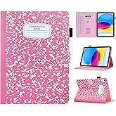 BYCeKe A16 Case for iPad 10th Generation 10.9 inch 2022,for iPad (A16) 11th Generation 11 Inch 2025,for i Pad 10th Gen Cute PU Leather Cover with Pen Holder and Stand for Kids,Girl,Women,Pink NoteBook