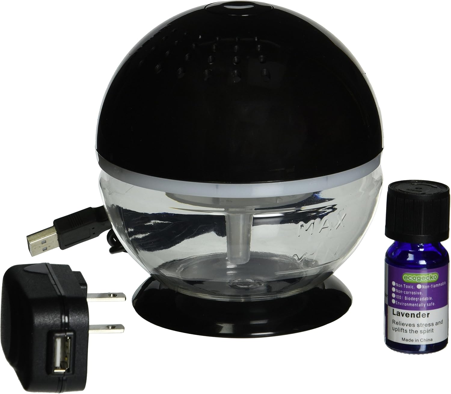 EcoGecko 75518-Black Little Squirt Air Deodorizer Humidifier, Black