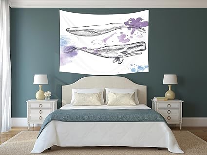 Amazon Com Iprint Polyester Tapestry Wall Hanging Whale