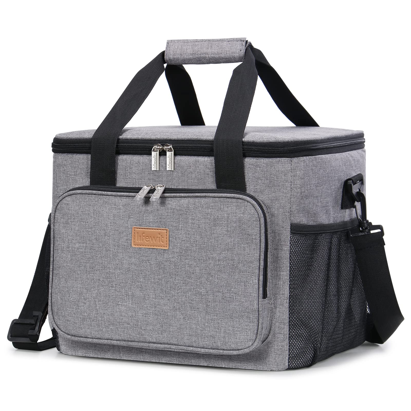 Photo 1 of Lifewit Large Lunch Bag Insulated Lunch Box Soft Cooler Cooling Tote for Adult Men Women, Gray 40-Can (24L)
