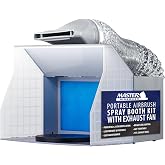 Master Airbrush Portable Airbrush Spray Booth with Exhaust Fan, LED Light | Turntable &amp; Extension Hose - Hobby Airbrush Booth for Painting Projects, Models, RC, Arts, Crafts, Cake, 16.5" x 15"x 13"
