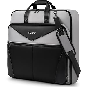 Mancro Garment Bags for Travel Fits 5 Suits, Wrinkle Free Suit Bag Travel | Carry on Garment Bags for Hanging Clothes with Lu
