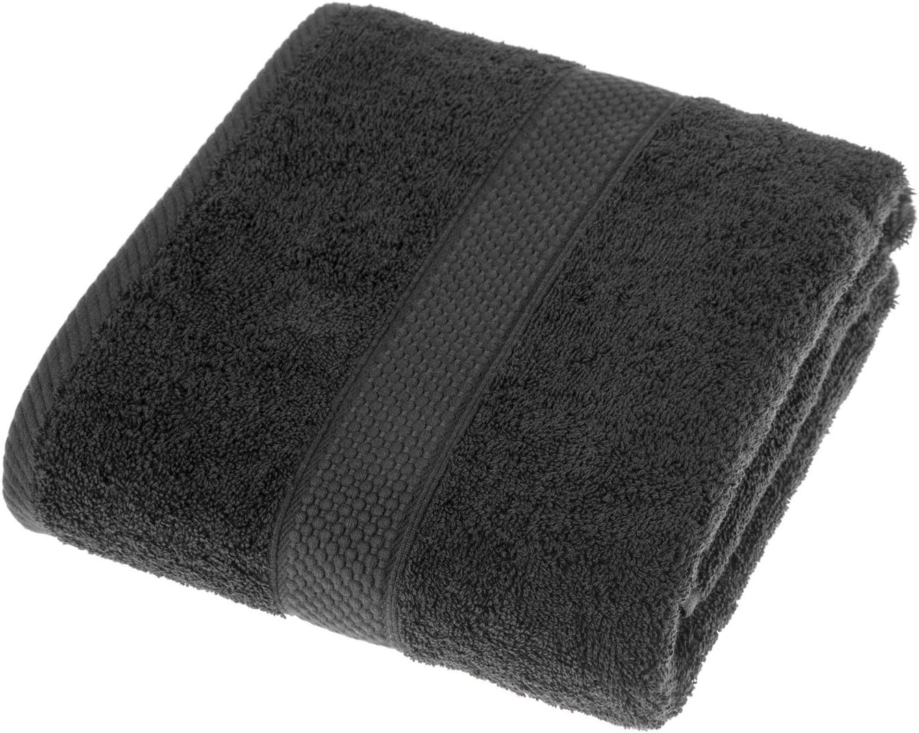 HOMESCAPES Black Turkish Cotton Bath Towel Super Soft Thick & Absorbent 500 GSM Towel Heavy Weight for everyday Luxury