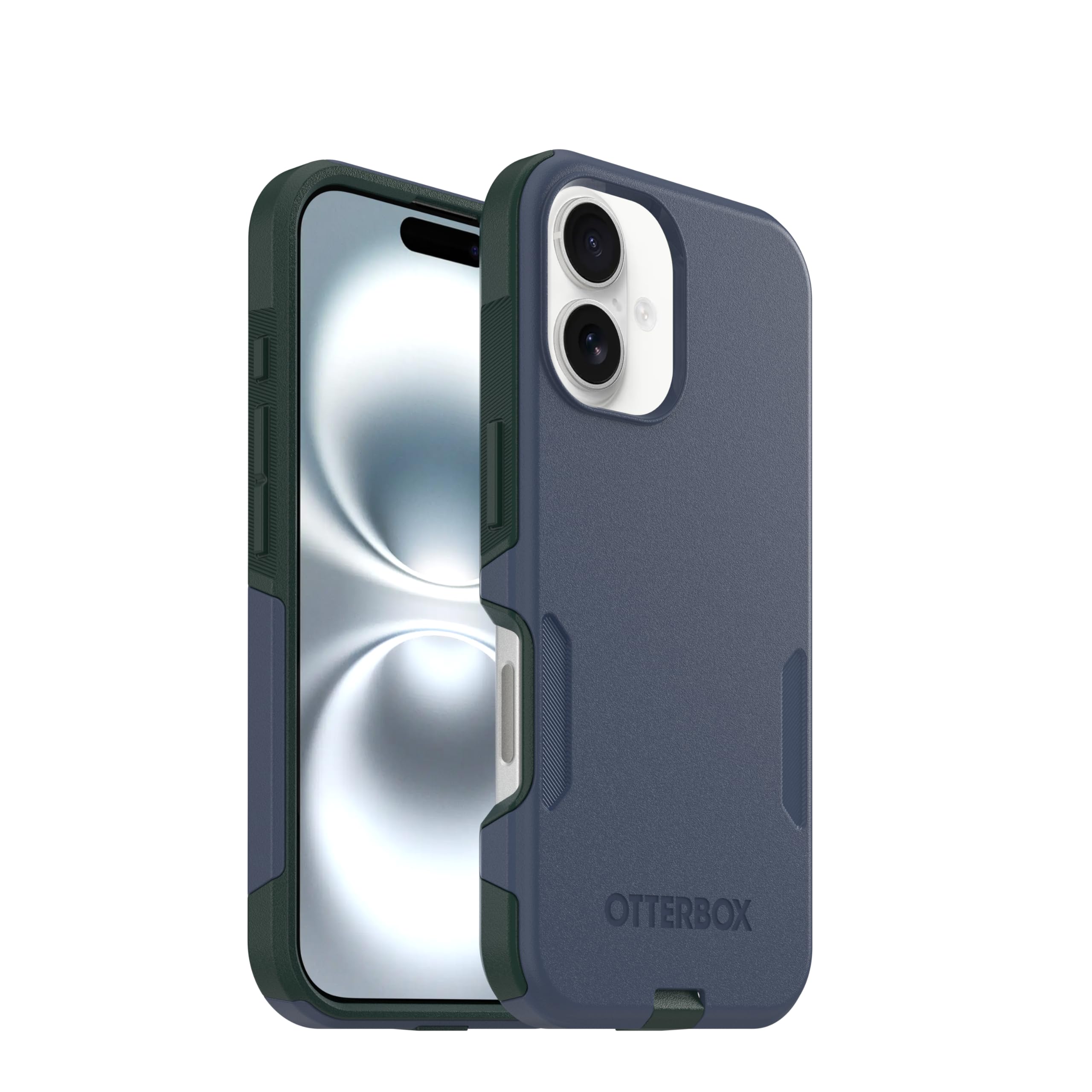 OtterBox iPhone 16 (Only) - Commuter Series MagSafe Case - Indigo Marsh (Blue & Green) - Built-in Magnets - Slim & Tough - Pocket-Friendly - with Port Protection Image