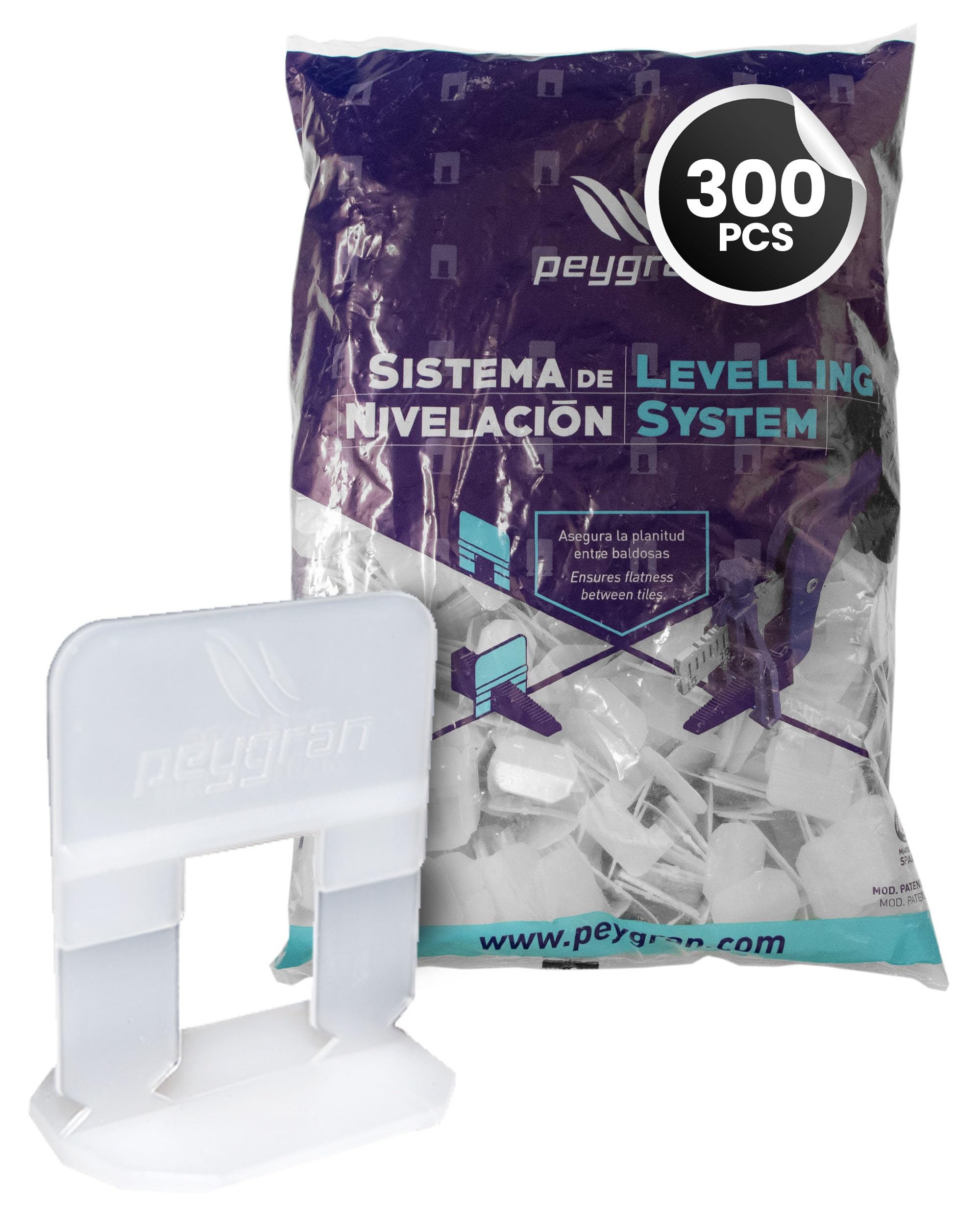 Peygran Tile Leveling System 1/32" (1MM): 300 Clips. Lippage tile and stone installation for PRO and DIY. The most precise and re product on the market.