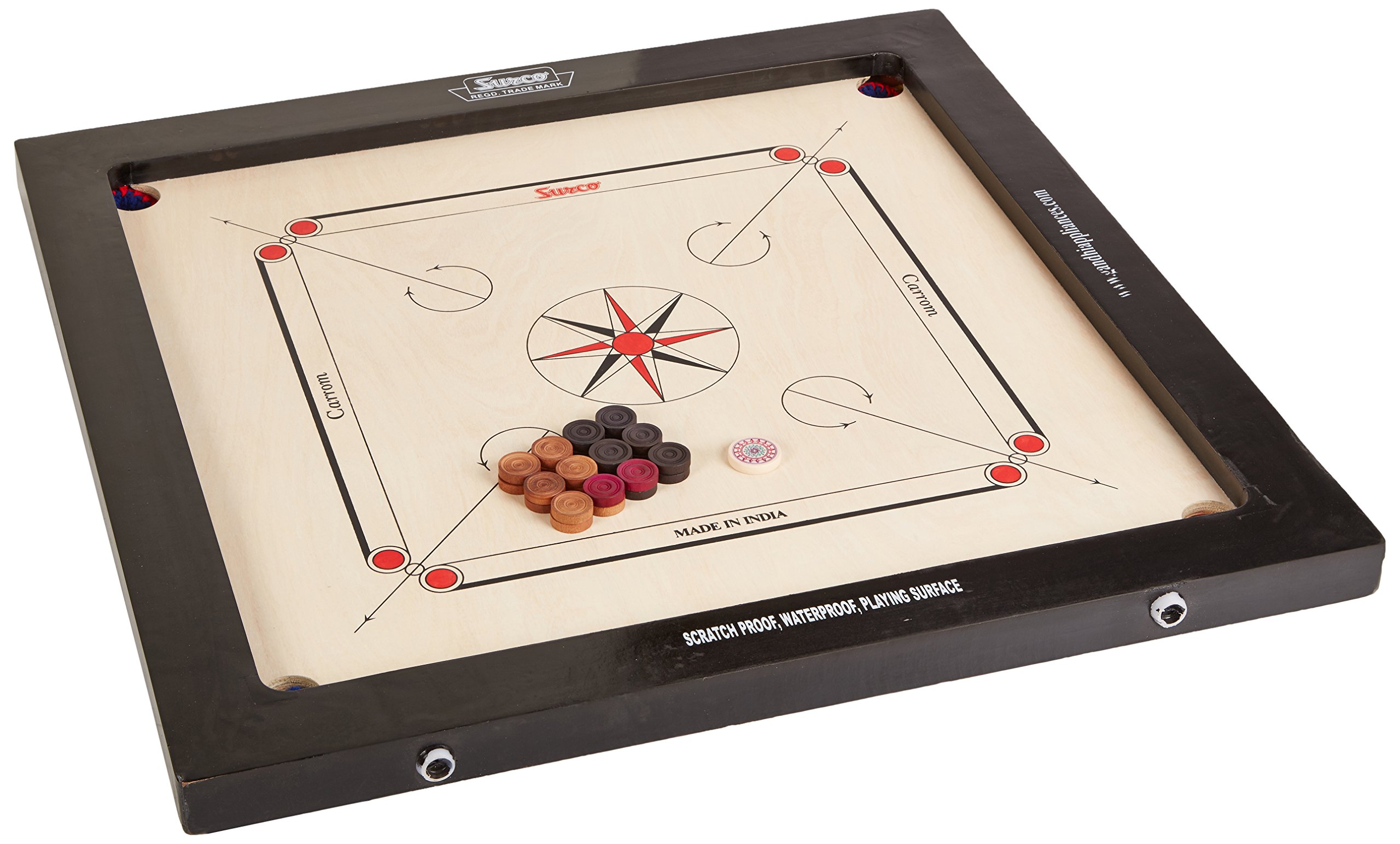 Surco Boss Speedo Carrom Board with Coins and Striker, 16mm