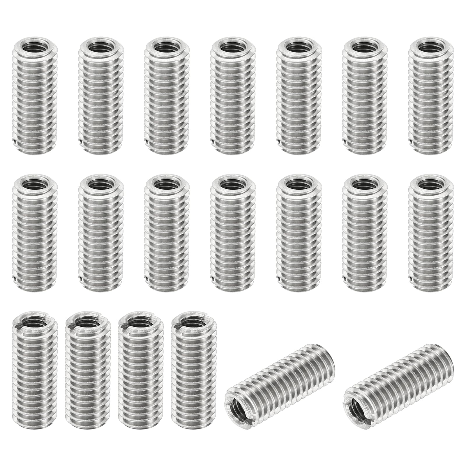 PATIKIL Thread Adapters Sleeve Reducing Nut, 20 Pcs M8x1.25 Male to M5x0.8 Female Repairing Insert Nut Screw Reducer Stainless Steel Fastener 20mm