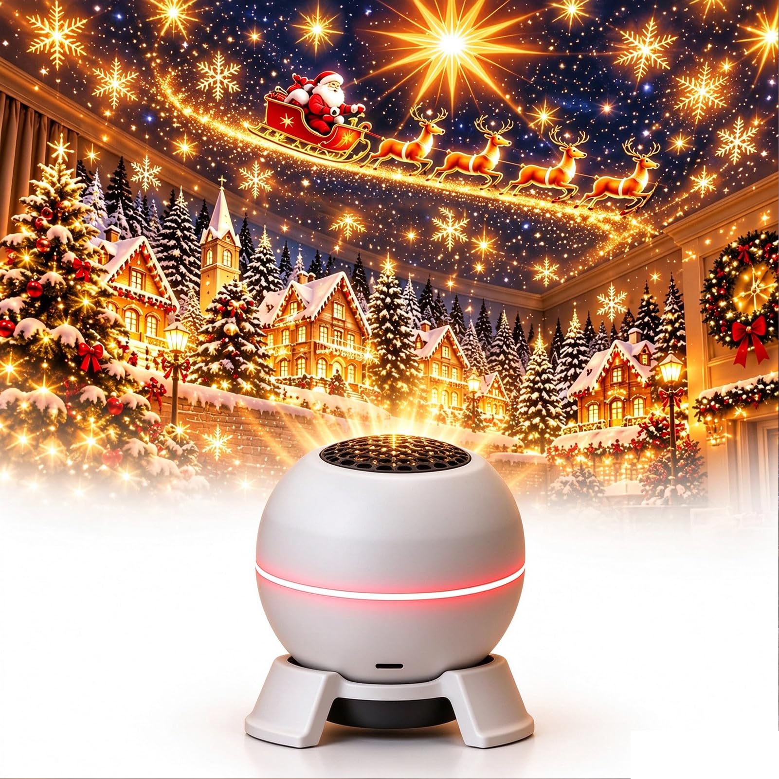 Merry Glow Christmas Projector, Magical Christmas Projection Night Light | Christmas Projector Lights Indoor, Holiday Project