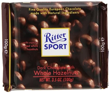 Ritter Sport d choc w/whole haz 3.5oz (050255224607)