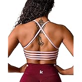 Kamo Fitness Iris Strappy Sports Bra for Women Light Support Backless Crop Top Removable Padding Open Back