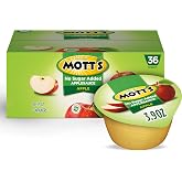 Mott's No Sugar Added Applesauce, 3.9 Oz Cups, 36 Count