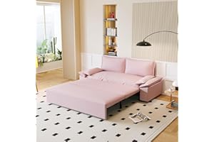 Neylory 70.1" Queen Pull Out Couch Bed, 3 in 1 Convertible Sleeper Sofa, Velvet Loveseat Recliner for Living Room, Apartment, Small Space, Pink