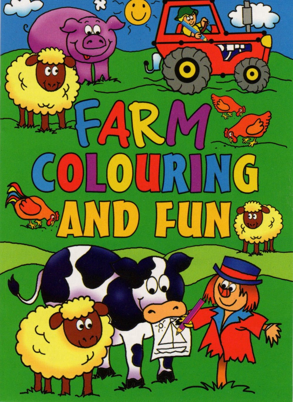 WF Graham 12 x Mini Farm Colouring Activity Books Boys Girls A6 Party Bag Fillers
