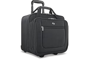 Solo New York Rolling Case with Wheels - Roller Laptop Bag, Wheeled Briefcase for Women & Men, Carry On Size for Travel, Fits 17.3" Computer - Bryant, Black