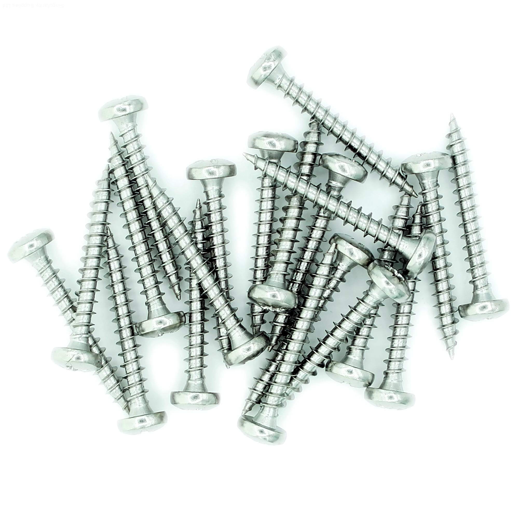 No.5 x 0.8 (3.5mm x 20mm) Pozi Pan Chipboard Screw - Stainless Steel (A2) (Pack of 20)