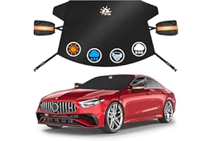 Zettum Car Windshield Cover for Ice and Snow - 600D Windshield Snow Cover with Side Mirror Cover Heavy Duty, Standard Winter Frost Hail Protector for Most Car, Truck, SUV, Van and MPV (70 x 50 Inch)