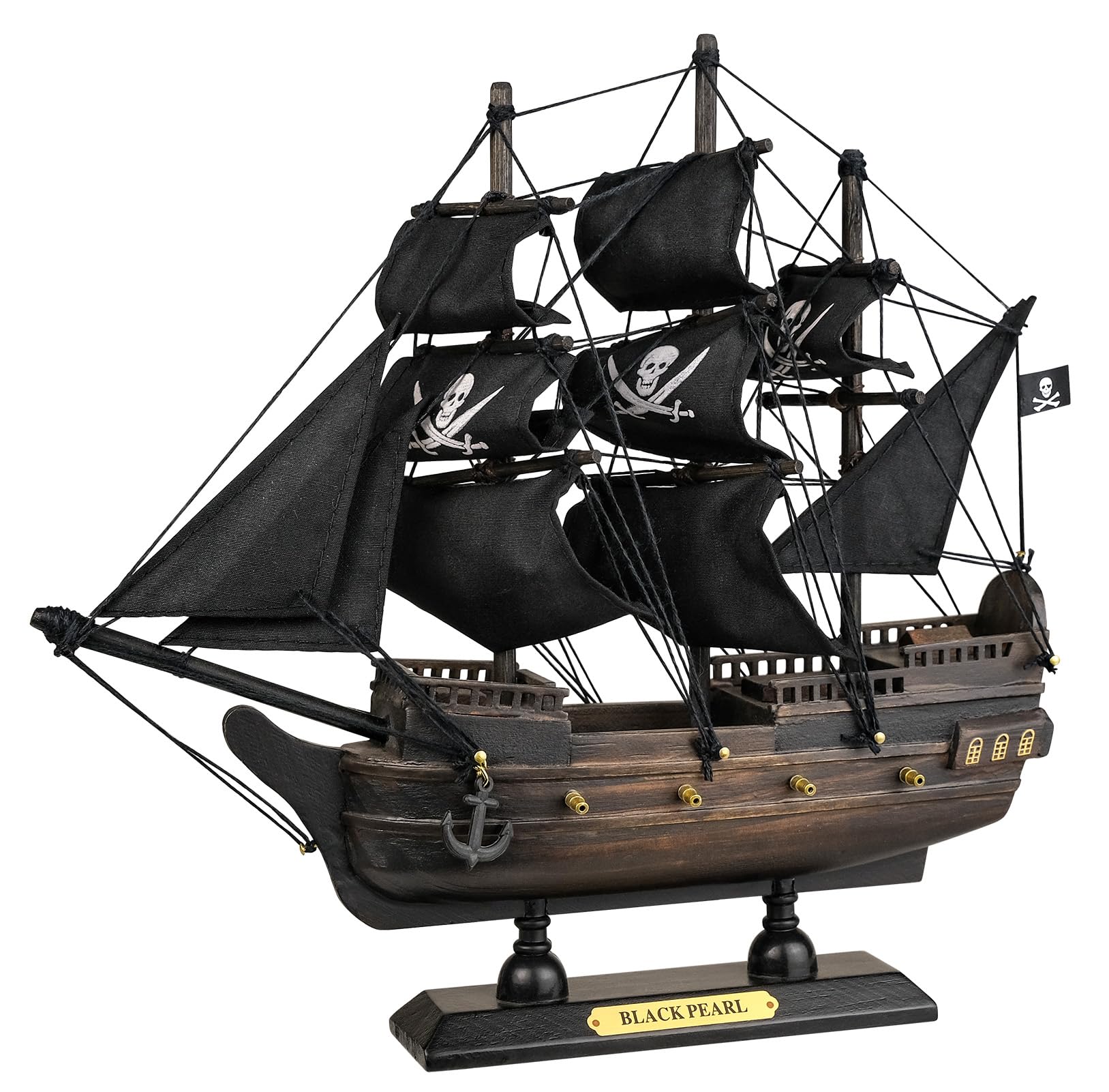 SAILINGSTORY Wooden Pirate Ship Model Black Pearl
