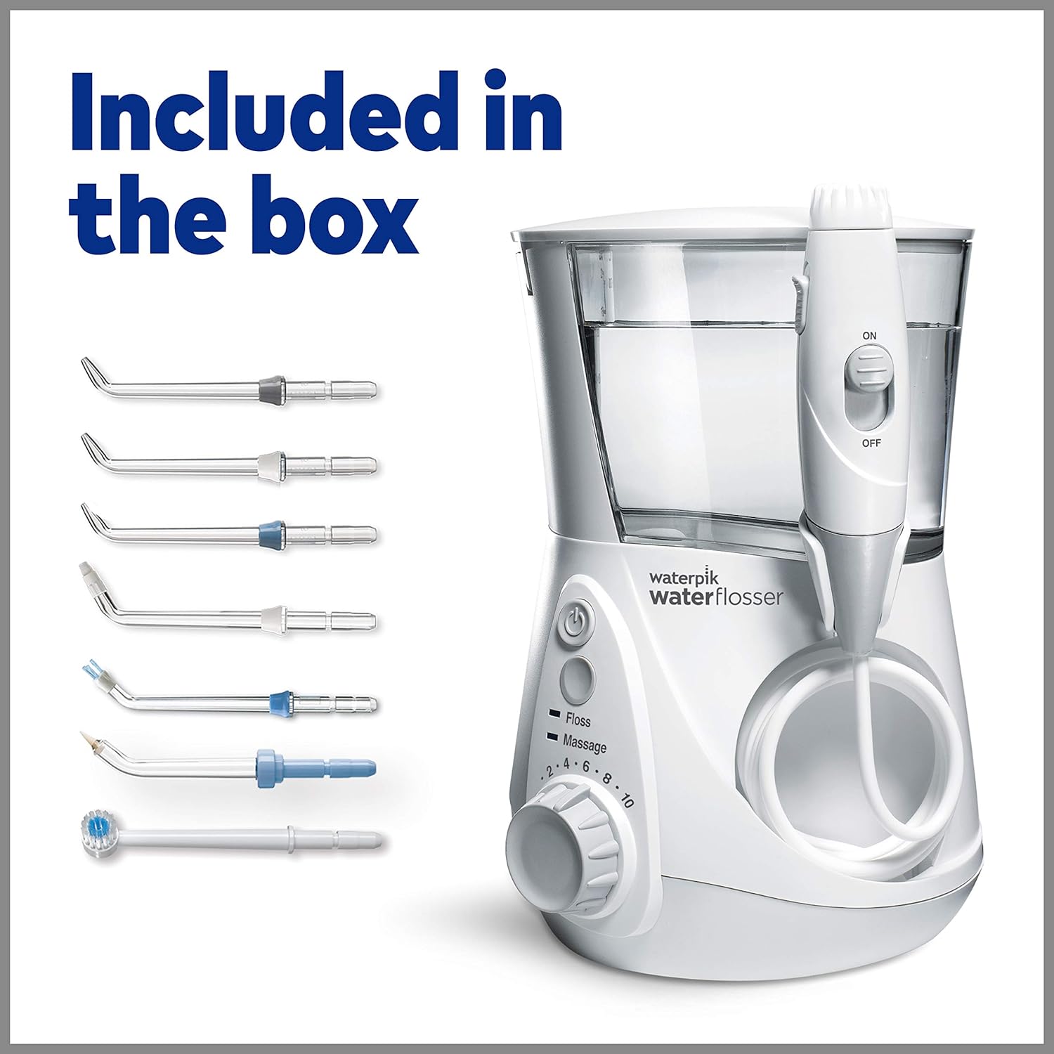 Waterpik WP-660 Water Flosser Electric Dental Countertop Professional Oral Irrigator For Teeth, Aquarius, White: Beauty