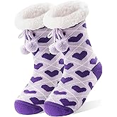 MOGGEI Womens Slipper Fuzzy Grips Socks Warm Fluffy Winter Thick Thermal Cozy Plush Socks