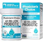 Physician's CHOICE Probiotics 60 Billion CFU - 10 Strains + Organic Prebiotics - Immune, Digestive &amp; Gut Health - Supports Occasional Constipation, Diarrhea, Gas &amp; Bloating - for Women &amp; Men - 30ct