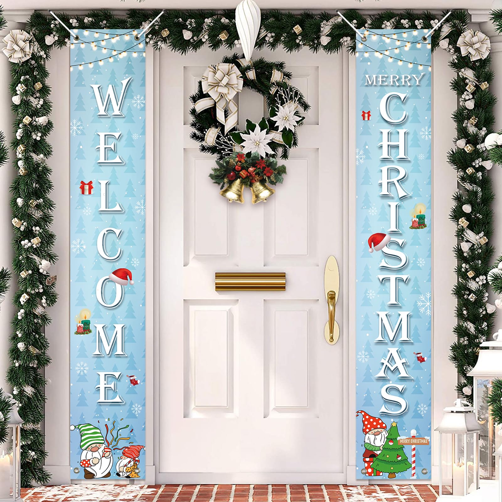 Koliphy Christmas Door Banner, Merry Christmas Decorations for Indoor Outdoor, Xmas Party Decorations Banner, Thicker Fabric 70.8 x 11.8Inch