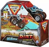 Monster Jam 4 Piece Playset with 1:64 Die-Cast Lorry Megalodon Ramp Dirt Set view 1