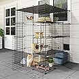 Oneluck Outdoor Cat House, Cages Enclosure with Super Large Enter Door, 41L x 41W x55H Balcony, Playpen with Platforms, DIY Kennels Crate Large Exercise Place Ideal for 1-3 Cats