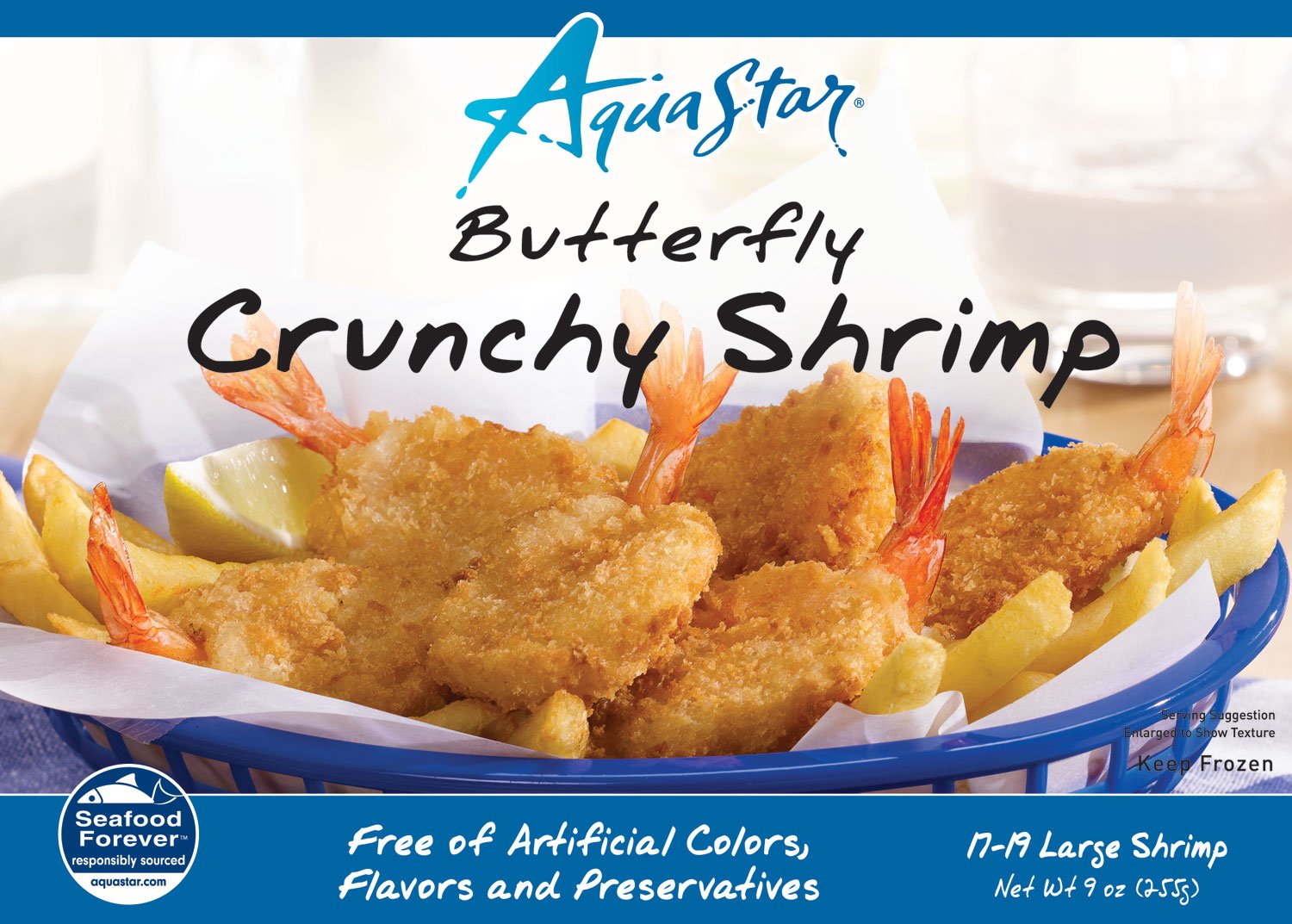Aqua Star, Butterfly Crunchy Shrimp, 9 oz (Frozen) Grocery