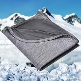 HOMFINE Cooling Blanket for Hot Sleepers King Size, Black 108"x90" | Dual-sided mica nylon cool, Q-Max 0.439 instant cool, Lightweight &amp; breathable for night sweats &amp; menopause, Machine washable