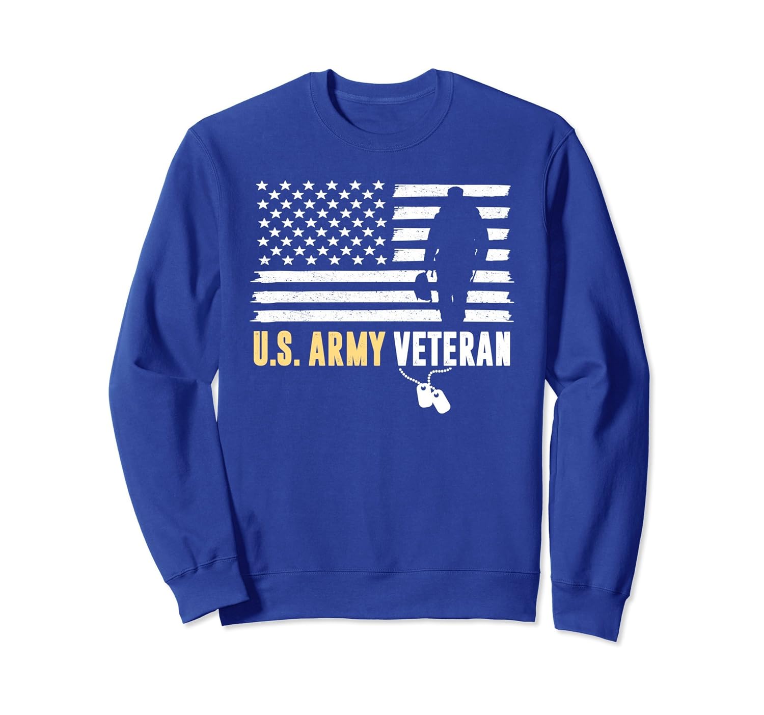 ARMY VETERAN Sweatshirt Soldier and Vet Dog Tag Men Gift-anz