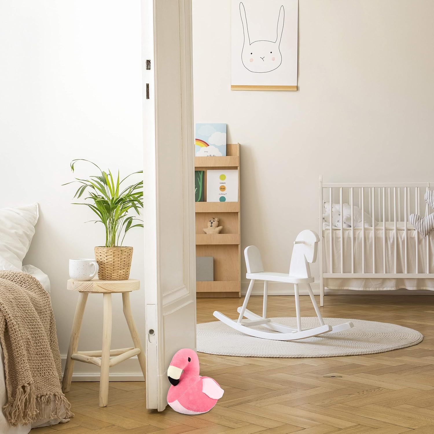 Relaxdays Flamingo Doorstopper, Decorative Floor Bumper, Standing, Filled Fabric Door Stop, Pink, 22.5 x 14 x 21 cm - Image 4