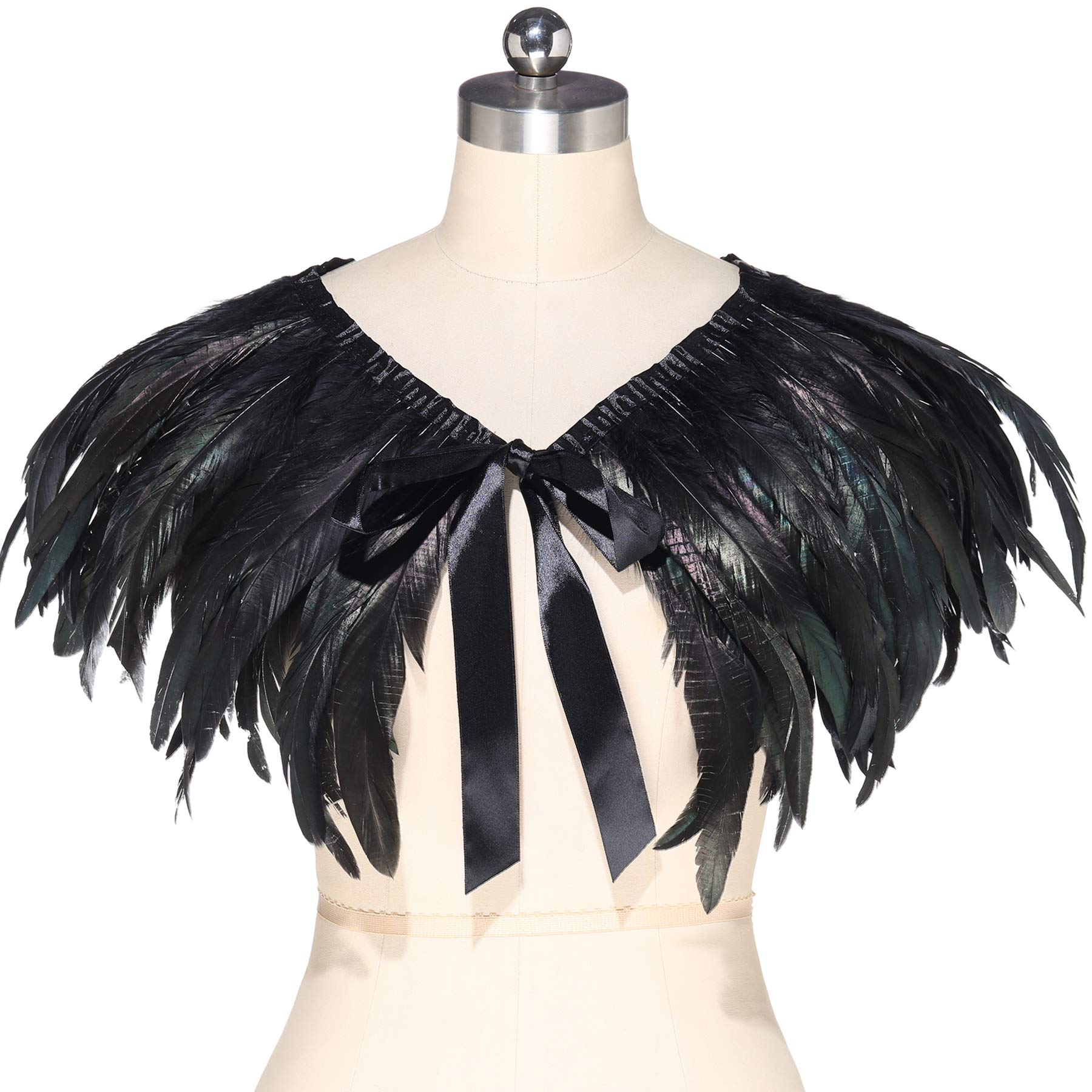BABEYOND 1920s Feather Collar Shawl Gatsby Cape Stole Halloween Shrug ...