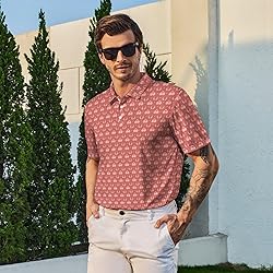 Xdceu Golf Polos for Men - Funny Golf Shirts Print