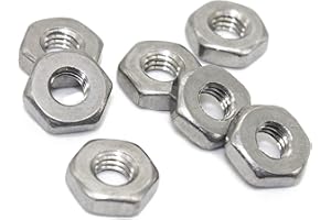 FULLERKREG 8-32 Hex Nut, Coarse Thread Hexagon Nut,18-8 Stainless Steel Hex Nut, Silver Tone,（100 Pcs）