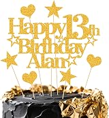 EDSG Personalised Happy Birthday Cake Topper Multicolour Glitter UK Hand view 4