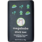 Megababe Underarm Bar Soap - Space Bar | With Detoxifying Charcoal for Odor Control | 3.5 oz