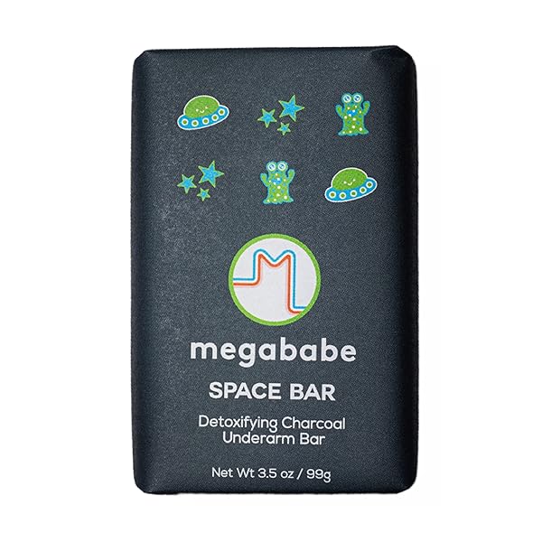 MEGABABE UNDERARM BAR SOAP – SPACE BAR | WITH DETOXIFYING CHARCOAL FOR ODOR CONTROL | 3.5 OZ