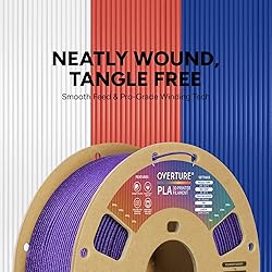 OVERTURE PLA Filament 1.75mm, Neatly Wound 3D