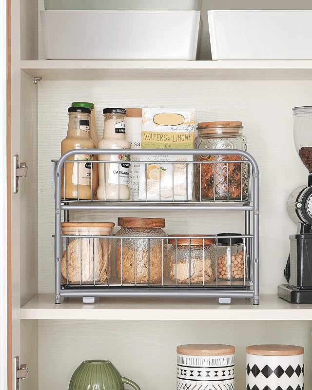 Organizzatore da Cucina, Scaffale a 2 Ripiani Estraibili